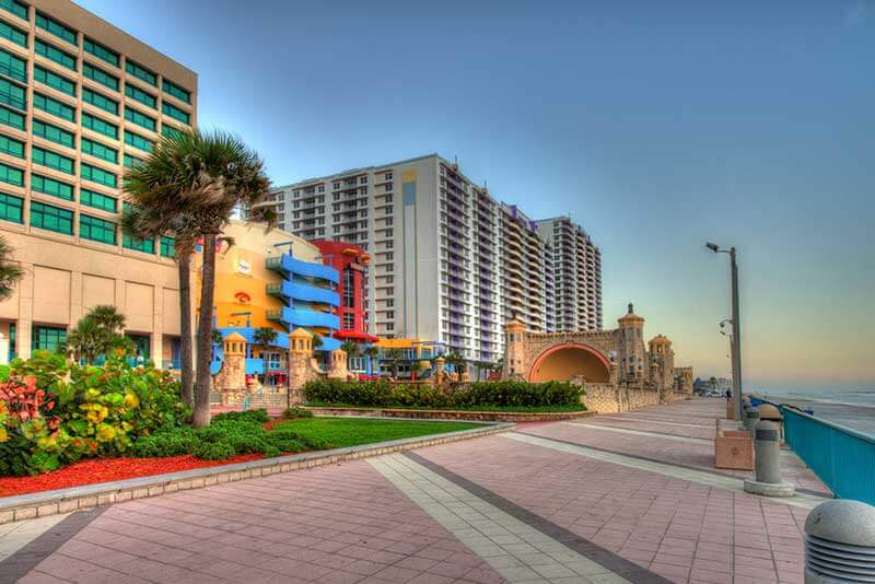 Ocean Walk Shoppes between hotels in Daytona Beach, Florida