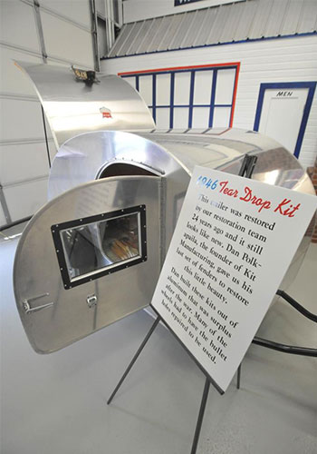 A tear drop kit at the Jack Sisemore Traveland RV Museum in Amarillo, Texas