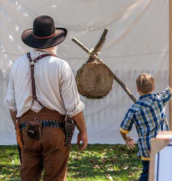 Try your hand throwing a Tomahawk at the Mahaffie Stagecoach Stop & Farm Historic Site in Olathe, Kansas