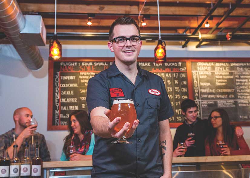 Try craft beer at Workshop Brewing Company in Traverse City, Michigan