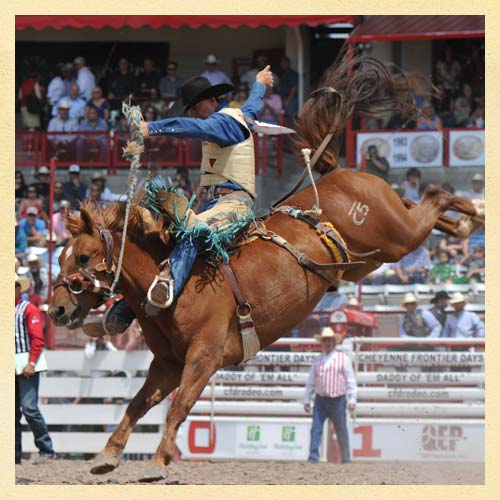 Cheyenne Frontier Rodeo Days offers rodeo and rock concerts.