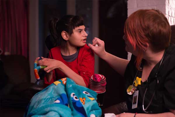 A private duty nurse cares for a patient in Lubbock, Texas