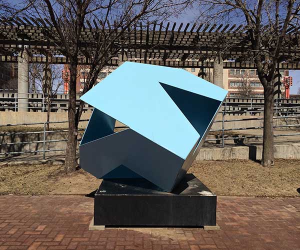The Shadow Box sculpture by Tom Sitzman in the Gene Leahy Mall in downtown Omaha, Nebraska