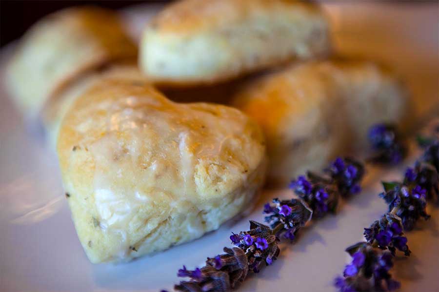 Heart-shaped scones at La Maison in Palm Springs, California