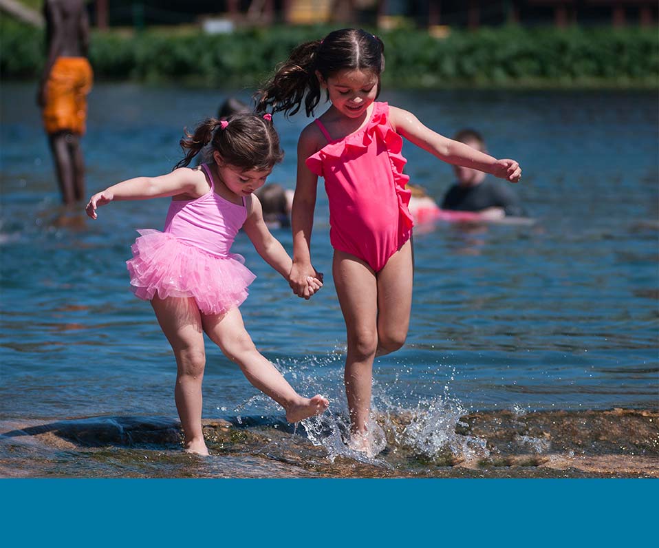 Sisters enjoy the San Marcos River in Texas
