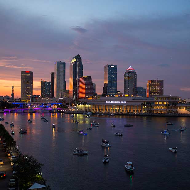 Downtown Tampa, Florida, skyline from Riverwalk