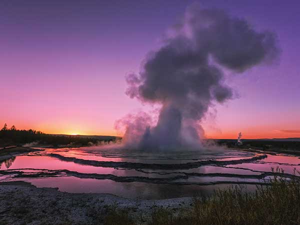 Geyser at Yellowstone National Park near Cody, Wyoming