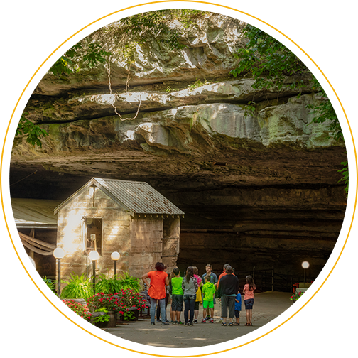 Tour group at Lost River Cave in Bowling Green, Kentucky