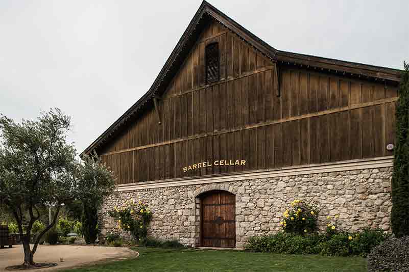 Exterior view of Valley of the Moon Winery in Sonoma Valley, CA