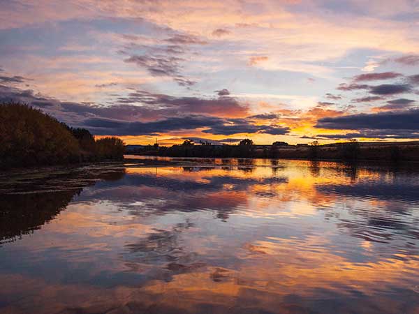 Casper, Wyoming, lake at sunset