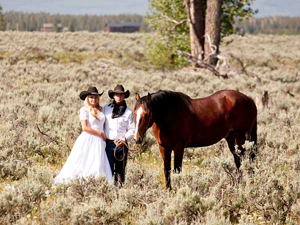 Bride and Groom at Star Valley Lodge in Wyoming