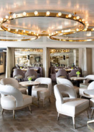 The glamor of the lobby of the L’Ermitage Hotel in Beverly Hills, CA.