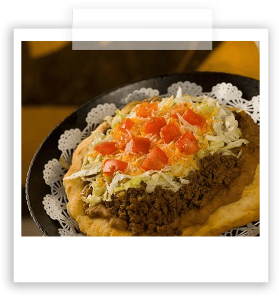A Hualapai Taco on a plate at Grand Canyon West