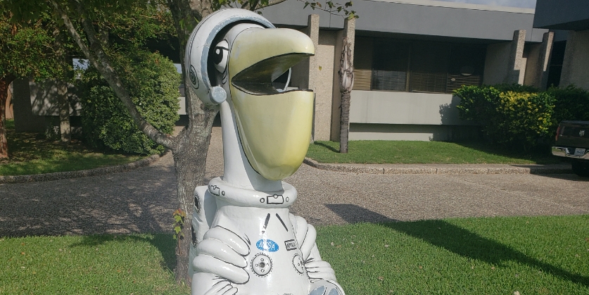 Wally, the Astronaut Pelican, part of Seabrook’s “Pelican Trail” in Bay Area Houston