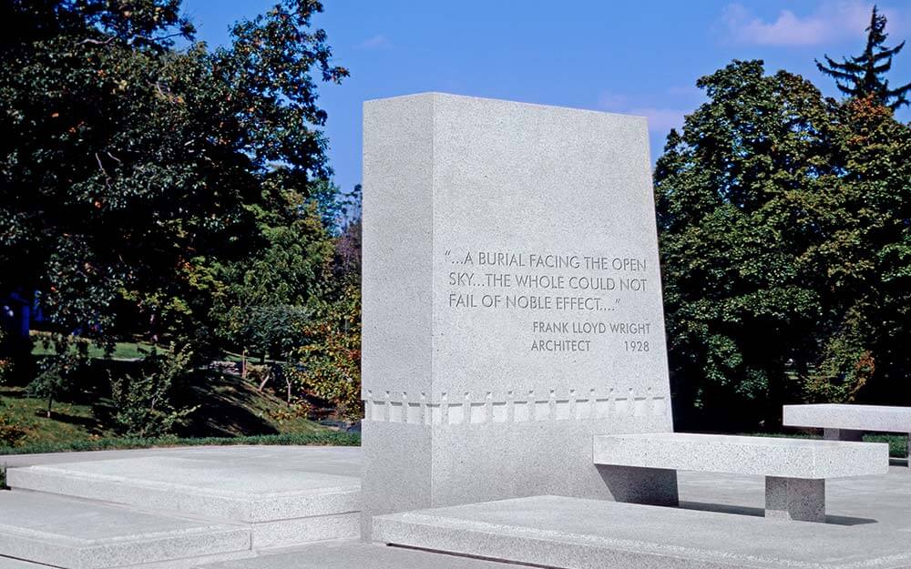 Forest Lawn Cemetery in Buffalo built the Blue Sky Mausoleum in 2004, decades after Frank Lloyd Wright first designed it. 