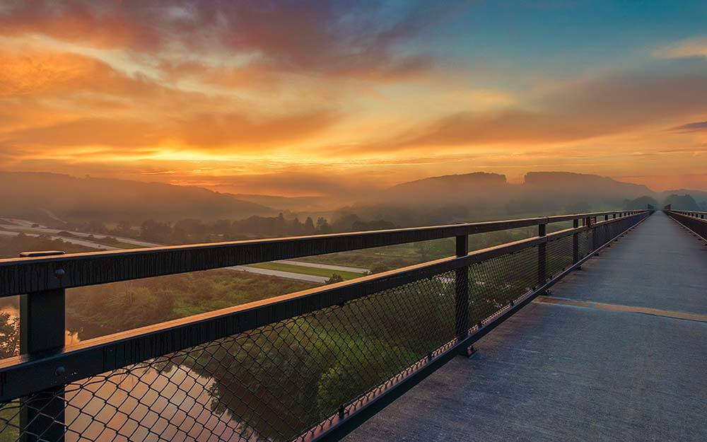 The Great Allegheny Passage offers incredible views of the Pennsylvania countryside.