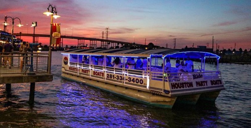 Houston Party Boat sets off from the Kemah Boardwalk dock in Bay Area Houston